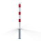 Barrier posts | Steel tube  60 x 2,5 mm | removable | without locking mechanism | hot-dip galvanized and white coated withthree red reflecting stripes | without eyelet